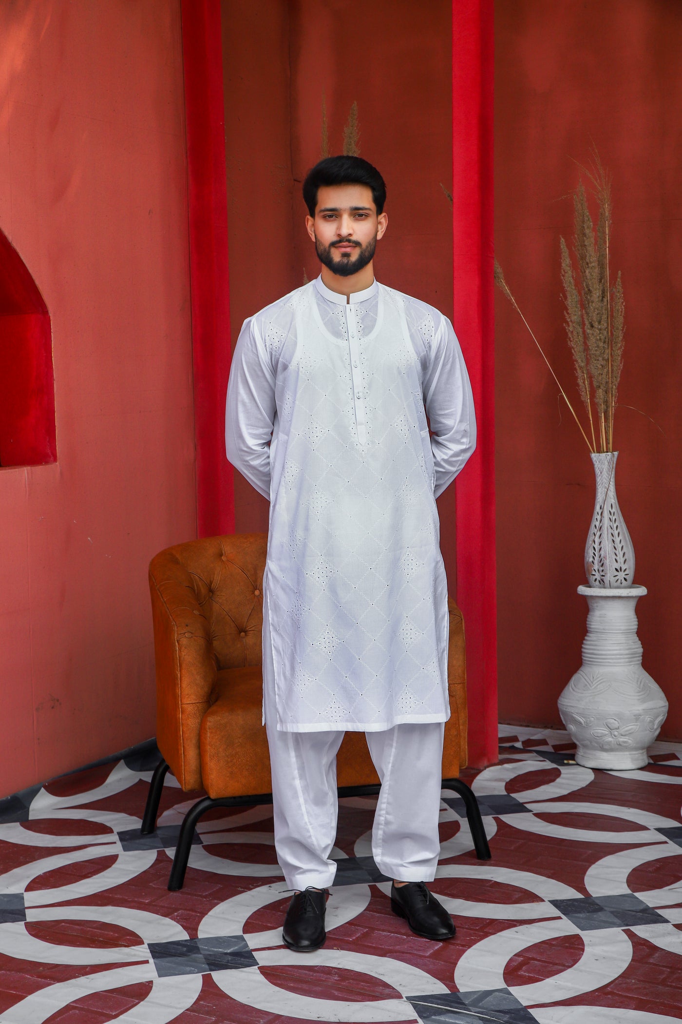 White River - Cotton Thread Embroidered suit