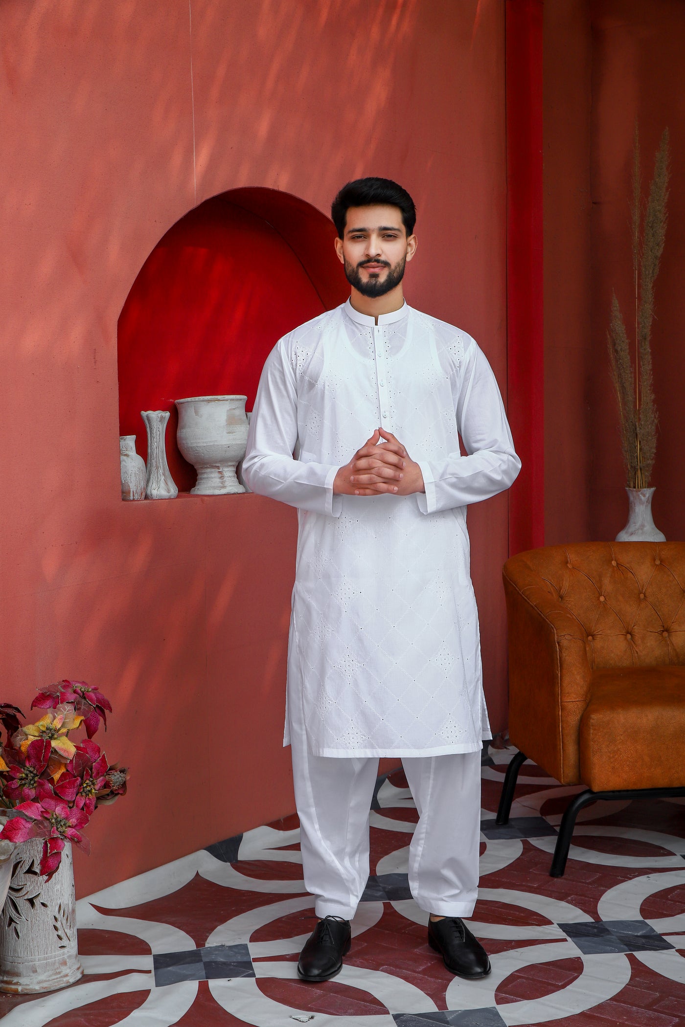 White River - Cotton Thread Embroidered suit