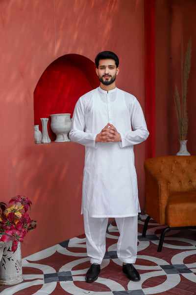 White River - Cotton Thread Embroidered suit